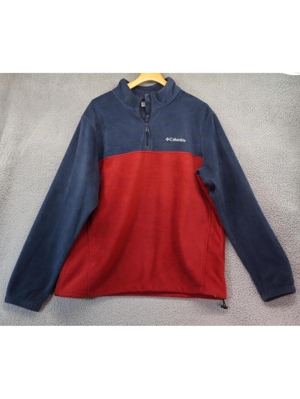 Columbia Sweater Men XL Red Fleece Jacket 1/4 Zip Outdoor